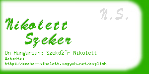 nikolett szeker business card